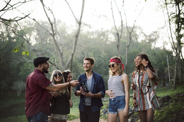 Group of Diverse Friends on Road Trip Together