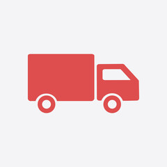 Delivery truck sign icon. Cargo van symbol. Shipments and free delivery. Flat style. Vector.