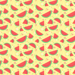 Watermelon slices seamless pattern