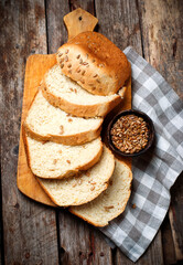 Whole Wheat Sunflower Honey Oatmeal Bread. .style rustic