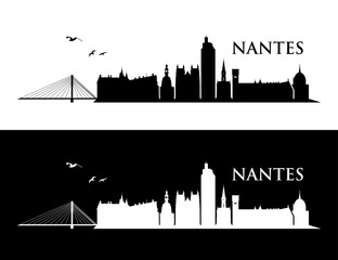 Nantes skyline - obrazy, fototapety, plakaty
