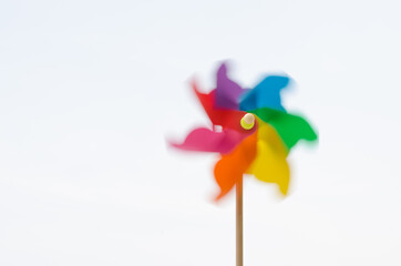 Pinwheel toy with motion blured