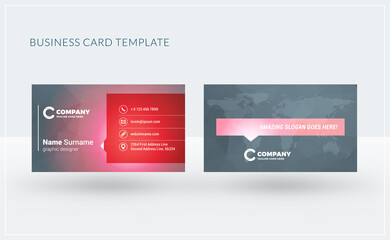 Double-sided creative business card template. Vector illustration. Stationery design