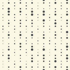 Seamless Dots Pattern. Vector Monochrome Circle Background