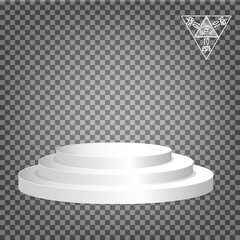 White podium multilevel on a transparent background.Vector illustration of an eps 10.
