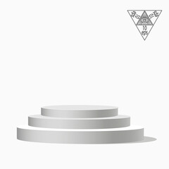 White podium multi-leveled on a white background.Vector illustration of an eps 10