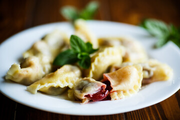 Sweet dumplings with cherry