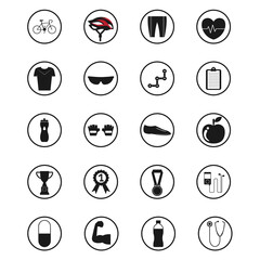 Bike tools and equipment part and accessories set vector icons. bicycle - parts and accessories icons vector illustration.
