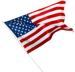 American flag isolated on white