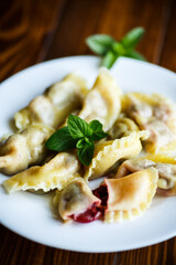 Sweet dumplings with cherry
