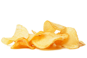 Potato chips isolated on white