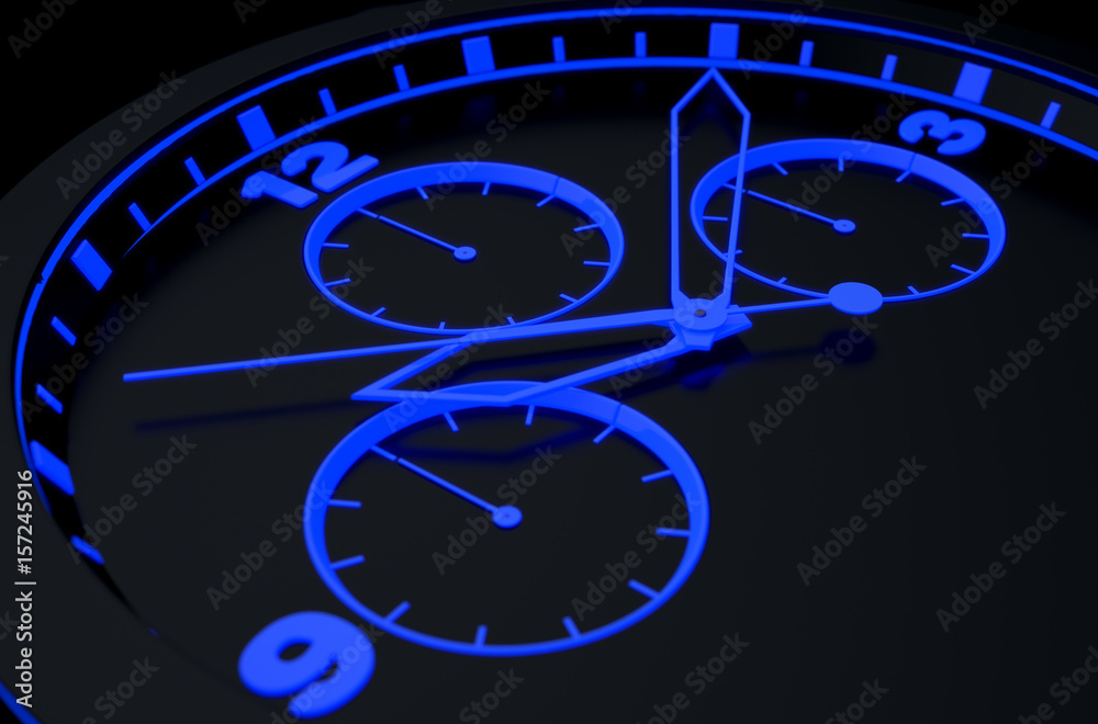 Wall mural Neon Watch Face