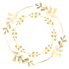 Gold frame of flowers. A set of frames made of gold flowers and leaves.