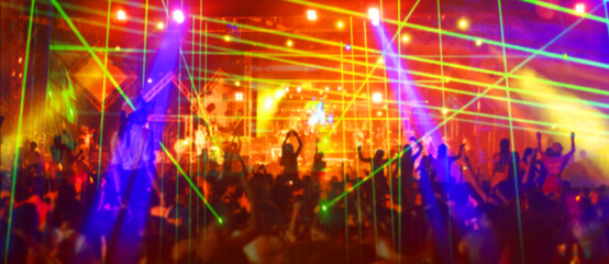 Fototapeta na wymiar club party is blurred for background