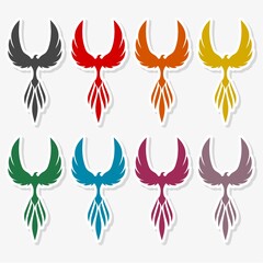 Bird logo, phoenix icon