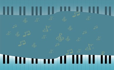 Piano key and Abstract Space for Music idea Background