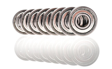 New replacement Roller Skate Bearings isolated on white background.