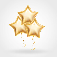 Gold star balloon on background