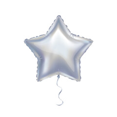 Silver star balloon on background