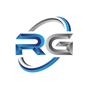 Simple initial letter logo modern swoosh RG
