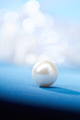 pearls on the blue background