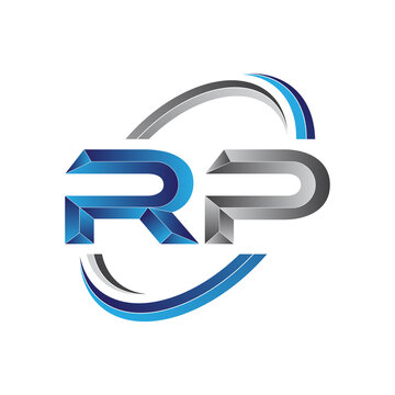 Simple initial letter logo modern swoosh RP