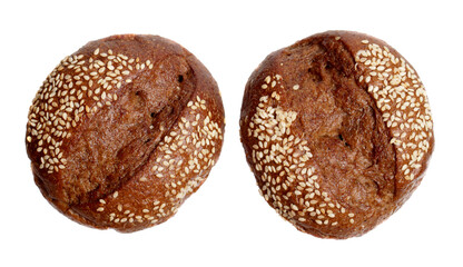Two rye breads with sesame seeds