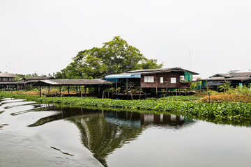 Pavillion in front of canal