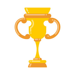 Winner cup gold. Prize of championship. Tournament award on white background