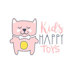 Kids happy toys logo colorful hand drawn