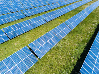 solar or photovoltaic power plant at a sunny day