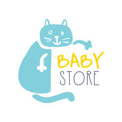 Baby store logo colorful hand drawn vector Illustration