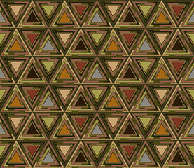Geometrical seamless pattern consisting of triangular elements. Useful as design element for texture and artistic compositions.