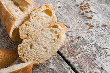 Bakery concept. Plenty of sliced white bread background
