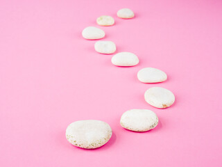 Zen Stones / Zen stone on pink background for perfect meditation