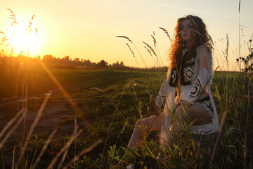 girl clothes amazon nature sunset