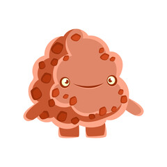 Cute friendly rock element smiling. Cartoon emotions character vector Illustration