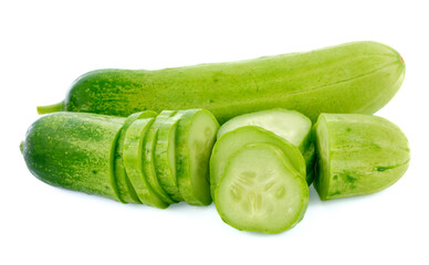 Cucumber  sliced isolated on white background