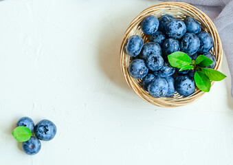 Fresh Ripe Blueberries Isolated Heaalthy Food Summer