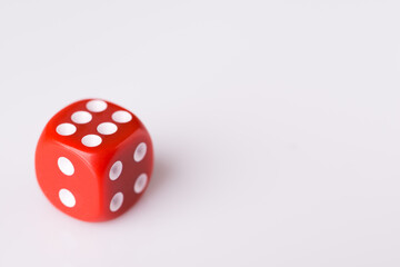 Red dice on white background