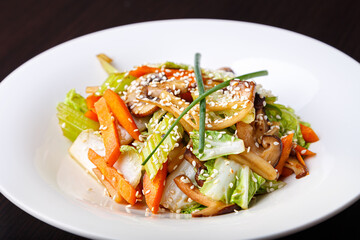 vegetable salad with mushrooms