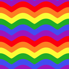 LGBT waves seamless pattern. Rainbow wave background