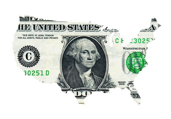US Dollar Map Isolated