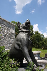Tivoli castle and statue view in Slovenia Ljubljana