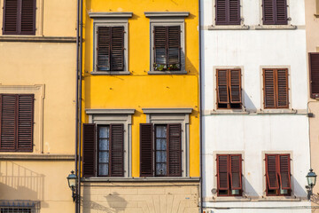 Old building facades in Florence, Italy