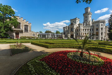 Hluboka nad Vltavou white baroque castle, Czech republic, Europe