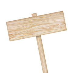 Wooden sign isolated on white background