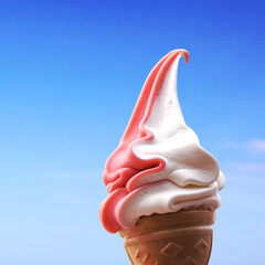 soft ice cream strawberry vanilla