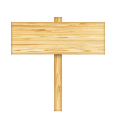 Wooden sign isolated on white background