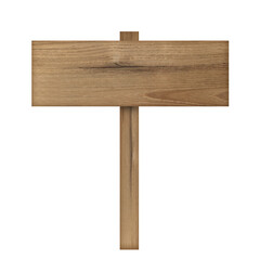 Wooden sign isolated on white background